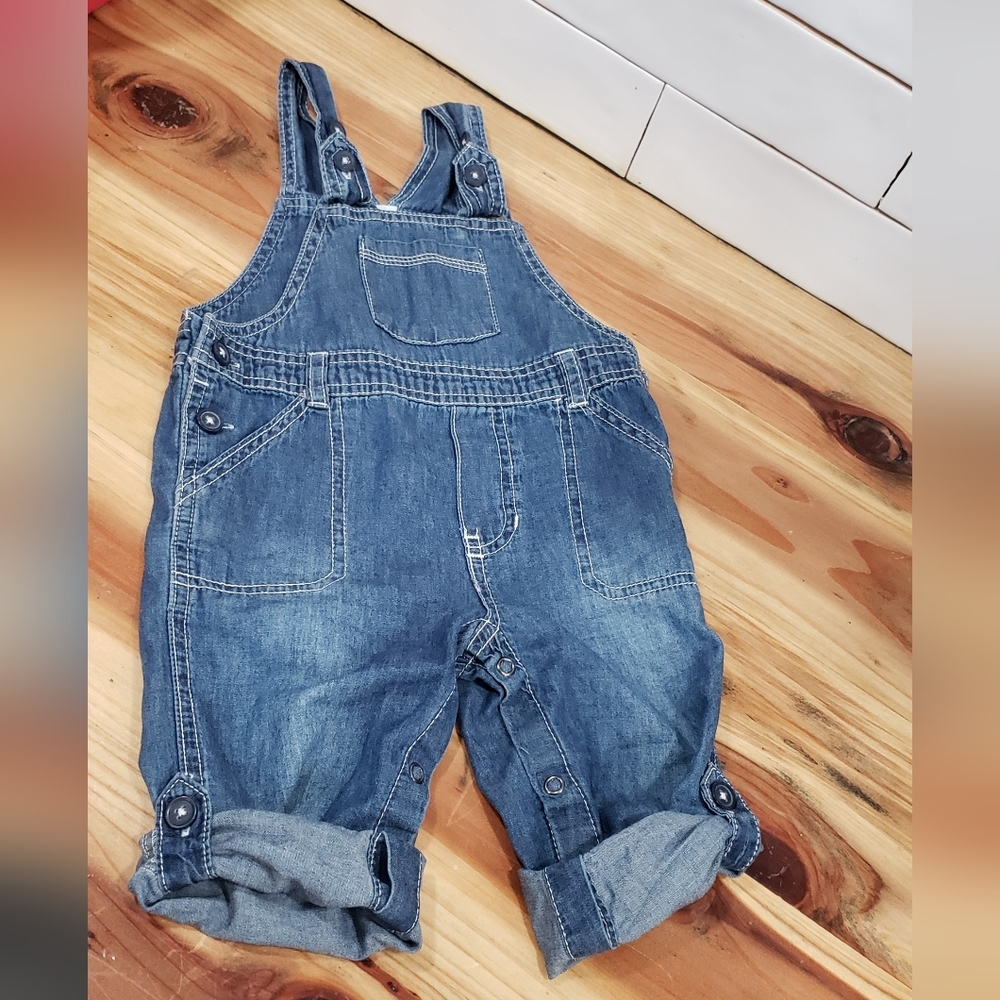 Infant Denim Jean Adjustable Straps & Legs Overall Pants Shorts 12 Months